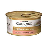  GOURMET GOLD Lazaccal és csirkével szószban nedves macskaeledel – 85 g