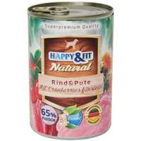  Happy&Fit Natural felnőtt, marha, pulyka, vörösáfonya – 6×400 g