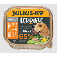 Julius-K9 Dog Terrine Adult Poultry&Zucchini, spirulina – nedveseledel (szárnyas, cukkini) felnőtt kutyák részére 150 g