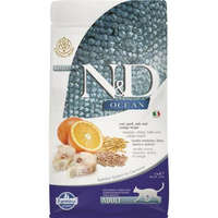 N&D Cat Ocean Tőkehal, Tönköly, Zab és Narancs Felnőtt – 300 g