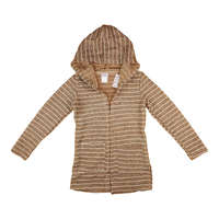 Asti Lányka kapucnis kötött kardigán nyers bronz csíkkal