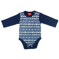 Asti Disney Mickey és Minnie feliratos| norvégmintás| hosszú ujjú body| kombidressz kék Karácsony kék