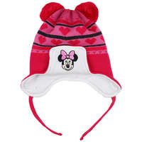 Asti Disney Minnie szívecskés| kötött| bélelt| bojtos sapka