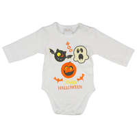 Asti Halloween hosszú ujjú baba body fehér