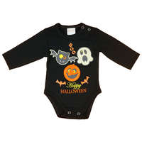 Asti Halloween hosszú ujjú baba body fekete