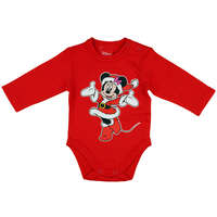Asti Disney Minnie karácsonyi hosszú ujjú baba body piros