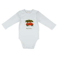 Asti Karácsonyi vintage autós hosszú ujjú baba body fehér