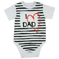 Asti "I LOVE MY DAD" feliratos rövid ujjú baba body fehér