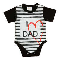 Asti "I LOVE MY DAD" feliratos rövid ujjú baba body fekete
