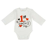 Asti "1st Valentine's day" feliratos valentin napi baba body fehér