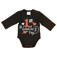 Asti "1st Valentine's day" feliratos valentin napi baba body fekete