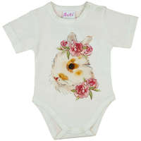 Asti Rövid ujjú baba body nyuszis mintával natúr