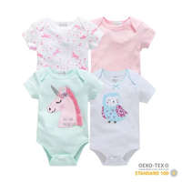 Foxy Baby Foxy Baby Rövid ujjú pamut body szett (4db-os) ( 68 ) - Unikornis és bagoly