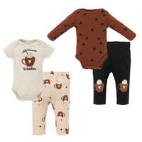 Foxy Baby Foxy Baby Pamut Rövid és hosszú ujjú body + nadrág szett (68) - Forró csoki