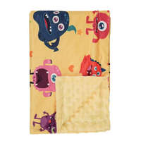 Foxy Baby Foxy Baby Minky Super Soft babatakaró 75x100 - Sárga - Szörnyecskék