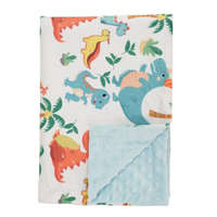 Foxy Baby Foxy Baby Minky Super Soft babatakaró 75x100 - Kék - Dínók