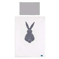 BELISIMA 3-részes ágyneműgarnitúra Belisima Nyuszi 100/135 fehér-szürke