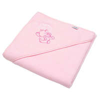 NEW BABY Gyermek frottír törölköző hímzéssel és kapucnival New Baby 80x80 rózsaszín elefánt