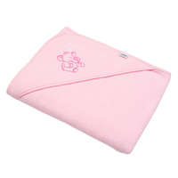 NEW BABY Gyermek frottír törölköző hímzéssel és kapucnival New Baby 100x100 rózsaszín elefánt