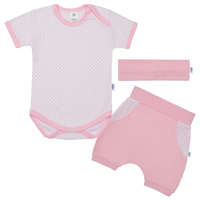 NEW BABY 3-részes nyári pamut együttes New Baby Perfect Summer világos rózsaszín