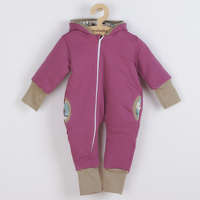 NEW BABY Meleg tavaszi kezeslábas kapucnival New Baby Spring purple-pink