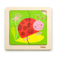 Viga Fa képes kirakó puzzle Viga 4 db Katica