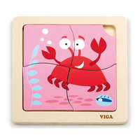 Viga Fa képes kirakó puzzle Viga 4 db rák