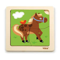 Viga Fa képes kirakó puzzle Viga 4 db lovacska