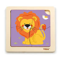 Viga Fa képes kirakó puzzle Viga 4 db Oroszlán