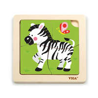 Viga Fa képes kirakó puzzle Viga 4 db Zebra