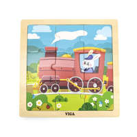Viga Fa képes kirakó puzzle Viga 9 db Vonat