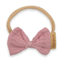NEW BABY Puha muszlinból készült fejpánt csecsemőknek New Baby pink