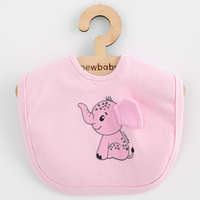 NEW BABY Gyermek pamut előke New Baby Happy Elephant pink
