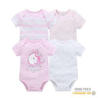 Foxy Baby Foxy Baby Rövid ujjú pamut body szett (4db-os) ( 68 ) - Unikornis és csillagok