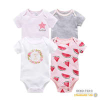 Foxy Baby Foxy Baby Rövid ujjú pamut body szett (4db-os) ( 56 ) - Virág és görödinnye