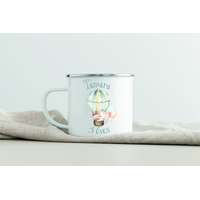 SA Egyedi névre szóló zománcozott bögre - Nyuszis hőlégballon