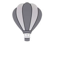 OM CO. LTD Álommanó gyerekszoba lámpa - Hőlégballon - (szürke-fehér) + távirányítóval (9 szín + időzítő) - RGB