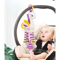 Happy Monkey Plüss csörgő babakocsira, rágókával - Unikornis - 43 cm