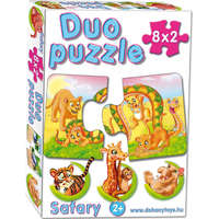 D-Toys &amp; Games Duo puzzle gyerekeknek 8x2 db-os - Szafari