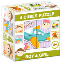 D-Toys &amp; Games Mesekocka lány és fiú 4 puzzle