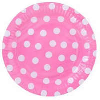A.I&amp;E. Party tányér - 23cm papír 6db-os halvány rózsaszín - Pöttyös