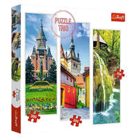 Trefl SA Puzzle trio - Bigér-vízesés, Victory Square, Sighisoara 3x300 db-os puzzle - Trefl