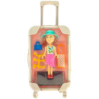 Gangkou Section Játék baba készlet kiegészítőkkel húzós bőröndben 9,5x22 cm - bőrönddel