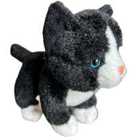 Uni Toys Plüss cica 14 cm - 4 lábon álló fekete-fehér