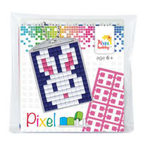 Pixelhobby B.V. Pixelhobby Kulcstartó szett (kulcstartó alaplap + 3 szín) nyuszi Kreatív játék
