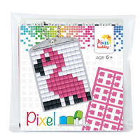 Pixelhobby B.V. Pixelhobby Kulcstartó szett (kulcstartó alaplap + 3 szín) flamingó Kreatív játék