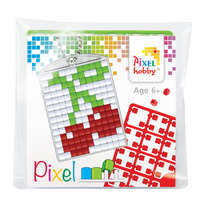 Pixelhobby B.V. Pixelhobby Kulcstartó szett (kulcstartó alaplap + 3 szín) Cseresznye mozaik játék