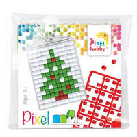 Pixelhobby B.V. Pixelhobby kulcstartó szett (kulcstartó alaplap + 3 szín) karácsonyfa - kreatív játék