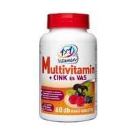  1x1 Vitamin Multivitamin + cink és vas rágótabletta erdei gyümölcs ízben 60x
