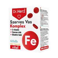  Dr. Herz Szerves vas komplex + C-vitamin + szerves cink + folát kapszula 60x